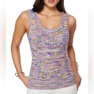 Ramy Brook Madden Multicolor Knit Tank Top Women's S Sleeveless Scoop Back